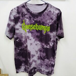 Goosebumps T Shirt Size‎  Medium Tie Dye Purple Retro Graphic Logo Short Sleeve